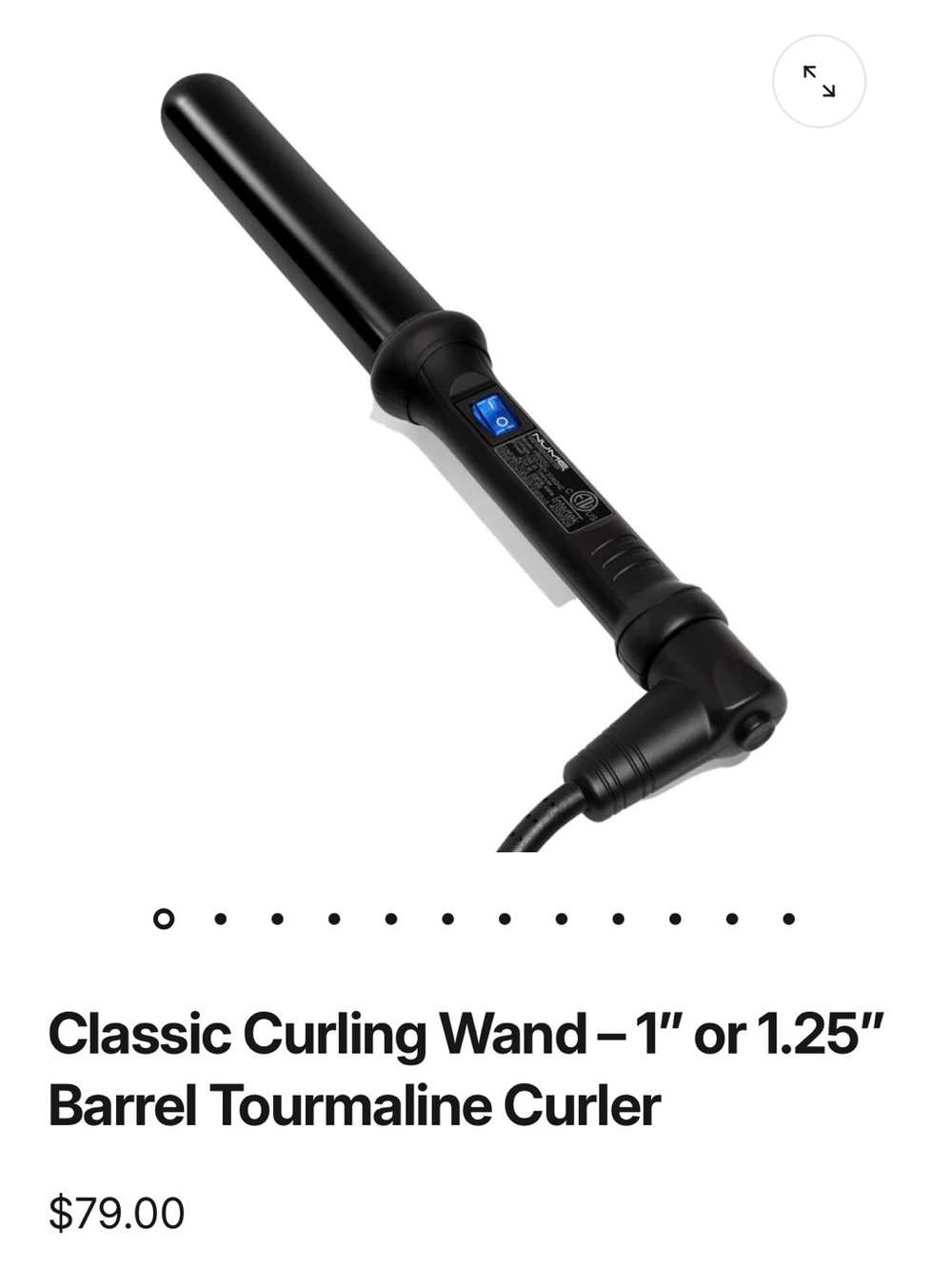 NuMe Classic Curling Wand - Black 25 mm